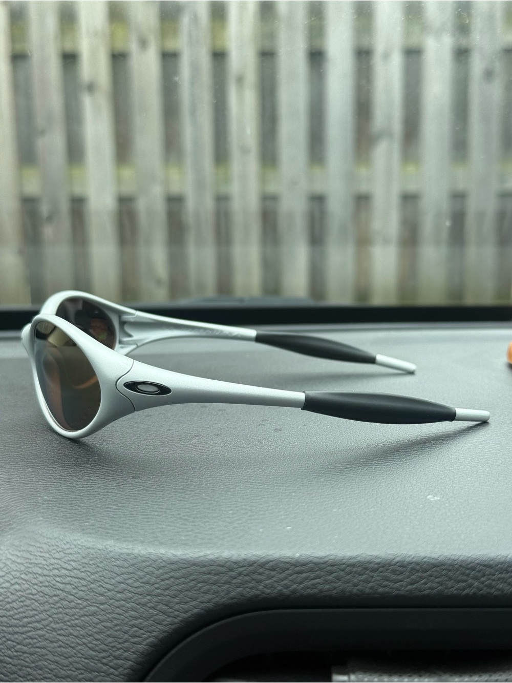 Oakley Inspired Silver and Black Sport Sunglasses